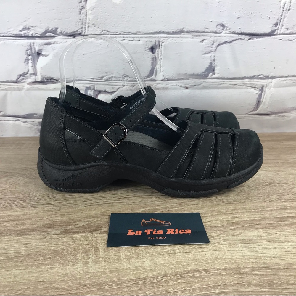 Dansko Kiera Black Mary Jane Clogs 39